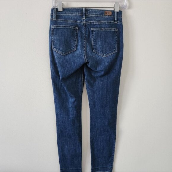 PAIGE | Denim Blue Jeans Verdugo Ankle Sandy Legging Frayed Hem Stretch sz 27 - Picture 3 of 6